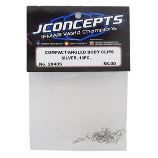 J Concepts JCO2840S  Silver Compact, Angled Body Clips, (10)