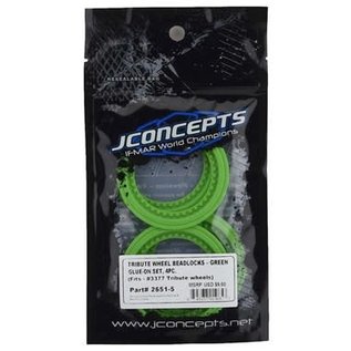 J Concepts JCO2651-5  Green Tribute Wheel Mock Beadlock Rings, Glue-on-Set (4pcs) 26515