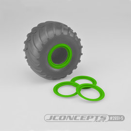 J Concepts JCO2651-5  Green Tribute Wheel Mock Beadlock Rings, Glue-on-Set
