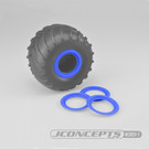 J Concepts JCO2651-1  Blue Tribute Wheel Mock Beadlock Rings, Glue-on-Set