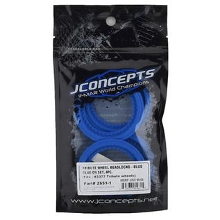 J Concepts JCO2651-1  Blue Tribute Wheel Mock Beadlock Rings, Glue-on-Set (4pcs)