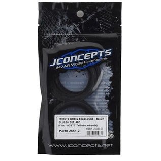 J Concepts JCO2651-2  Black Tribute Wheel Mock Beadlock Rings, Glue-on-Set (4pcs)