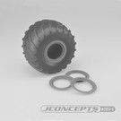 J Concepts JCO2651-8  Silver Tribute Wheel Mock Beadlock Rings, Glue-on-Set)