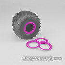 J Concepts JCO2651-4  Pink Tribute Wheel Mock Beadlock Rings, Glue-on-Set