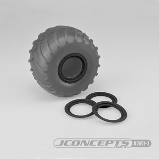 J Concepts JCO2651-2  Black Tribute Wheel Mock Beadlock Rings, Glue-on-Set (4pcs)