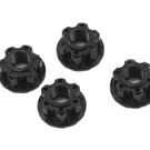 Yeah Racing YEA-YA-0448BK  Black Aluminum 4mm Serrated Wheel Lock Nut (4)