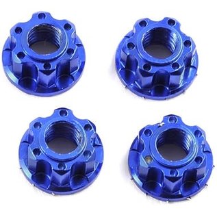 Yeah Racing YEA-YA-0448DB  Dark Blue Aluminum 4mm Serrated Wheel Lock Nut (4)