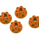 Yeah Racing YEA-YA-0448OR  Orange Aluminum 4mm Serrated Wheel Lock Nuts (4)