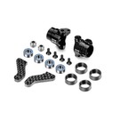Xray XRA302202  Alum Steering Blocks w/ Graphite Extension Plates - Set
