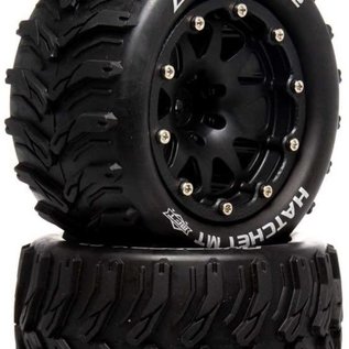 Duratrax DTXC5522  Hatchet MT Belted 2.8 2WD Mounted Rear Tires, .5 Offset, Black (2)