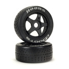 Arrma ARA550070  Silver DBoots Hoons 42/100 2.9 Belted Speed Tire on 5-spoke Black Wheels w/ 17mm Hex (2)