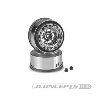 J Concepts JCO3400C  Chrome  Tactic Street Eliminator 2.2 x 3.0″ 12mm Hex Rear Wheel (2) 3400C