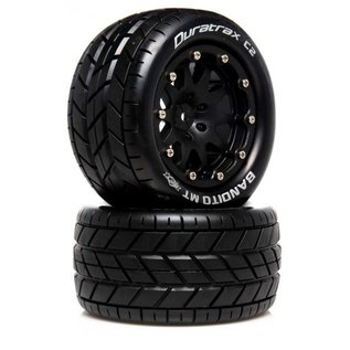 Duratrax DTXC5515  Bandito MT Belted 2.8 2WD Mounted Rear Tires, 0 Offset, Black (2)