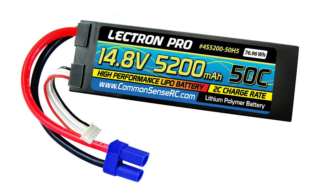 4S5200-50H5 Lectron Pro 4S 14.8v 5200mAh 50C LiPo Battery - Michael's RC  Hobbies