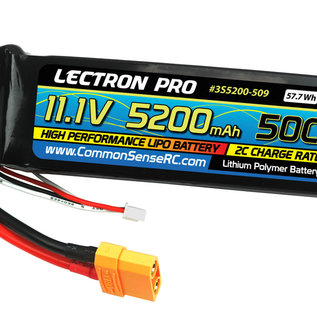 Lectron Pro 3S5200-509  Lectron Pro 3S 11.1v 5200mAh 50C LiPo w/ XT90 Plug