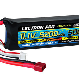 Lectron Pro 3S5200-50D  Lectron Pro 3S 11.1v 5200mAh 50C LiPo w/ Deans Plug
