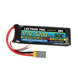 Lectron Pro 3S5200-50X  Lectron Pro 3S 11.1v 5200mAh 50C LiPo w/ XT60 Plug & Adaptor