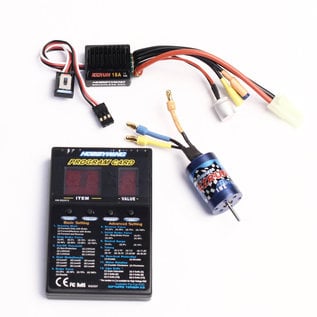 Hobbywing HWI81030010  Ezrun 18A ESC & 18T-2030 5200kv Motor Combo for 1/18 scale with LED program card