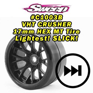 SWEEP C1003B  MT VHT Crusher Belted tire preglued on WHD Black wheel (2)