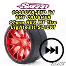 SWEEP C1003RC  MT VHT Crusher Belted tire preglued RED Chrome wheel (2)