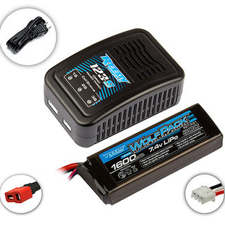 Team Associated ASC27202C2  Reedy 123-S Charger/Wolfpack 1600mAh 2S LiPo Combo