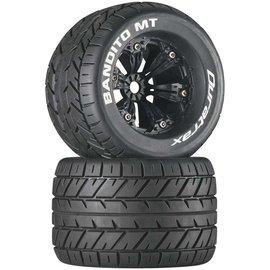 Duratrax DTXC3576  Bandito MT 3.8" Mounted 1/2" Offset Tires, Black (2)