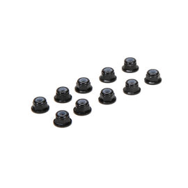 TLR / Team Losi TLR336005  Black Aluminum 3mm Flanged Lock Nuts (10)