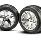 Traxxas TRA3771 2.8 Alias Electric Ribbed Front Tires on All Star Chrome Wheels (2)