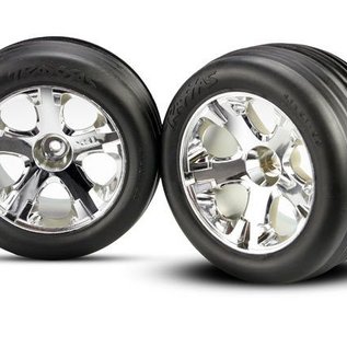 Traxxas TRA3771 2.8 Alias Electric Ribbed Front Tires on All Star Chrome Wheels (2)