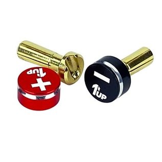 1UP Racing 1UP190431  4mm Black & Red LowPro Bullet Plugs & Grips