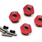 HOT RACING HRAATF10A02  Red Aluminum 12mm Wheel Hub Adapter (4) Granite / Senton