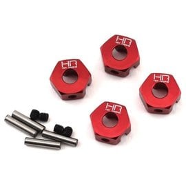 HOT RACING HRAATF10A02  Red Aluminum 12mm Wheel Hub Adapter (4) Granite / Senton