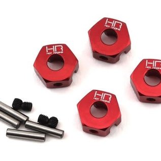 HOT RACING HRAATF10A02  Red Aluminum 12mm Wheel Hub Adapter (4) Granite / Senton