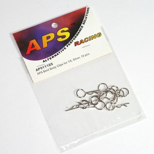APS Racing APS91118SV2  APS Bent Body Clips Large Silver (10)