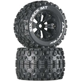 Duratrax DTXC3584  Six-Pack MT 3.8" Black Mounted 1/2" Offset Tires (2)