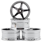 MST MXS-832109SBK  MST GT Wheel Set (Chrome/Black Chrome) (4) (Offset Changeable)