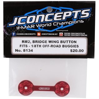 J Concepts JCO8134  JConcepts Aluminum RM2 Bridge Wing Button (Red)