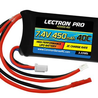 Lectron Pro 2S450-40J  Lectron Pro 2S 7.4v 450mAh 40C LiPo w/ JST Plug : SCX24