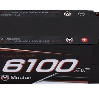 Maclan Racing MCL6022  Maclan 4S 14.8V/6100mAh 120C Shorty LiPo Battery w/5mm Bullets HV Graphene