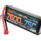 Power Hobby PHB3S760075CDNS  7600mAh 11.1V 3S 75C LiPo Battery with Hardwired T-Plug Connector