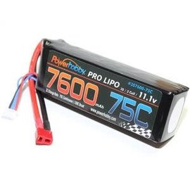 Power Hobby PHB3S760075CDNS  7600mAh 11.1V 3S 75C LiPo Battery with Hardwired T-Plug Connector
