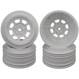 DE Racing DERDS4FW  White Speedway SC Dirt Oval Wheels (4) Slash Front