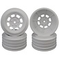 DE Racing DERDS4FW  White Speedway SC Dirt Oval Wheels (4) Slash Front
