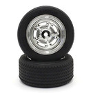 Kyosho KYOFATH703SMM  Vintage TC Tire Chrome Plated Rostyle Wheels (2)