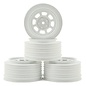 DE Racing DERDS4AW  White Speedway SC Dirt Oval Wheels (4) (+3mm Offset)