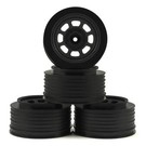 DE Racing DERDS4FB  Black Speedway SC Dirt Oval Wheels (4) Slash Front