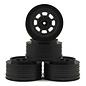 DE Racing DERDS4FB  Black Speedway SC Dirt Oval Wheels (4) Slash Front