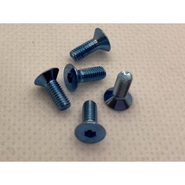 MRC Hobbies Products MRCHW-FHCSM3x8BLUE  M3 x 8mm Blue Steel Flat Head Countersunk (5)