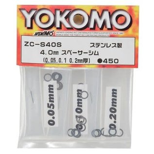 Yokomo YOKZC-S40S  Yokomo 4.0mm Shim Spacer Set (0.05mm, 0.10mm & 0.20mm)