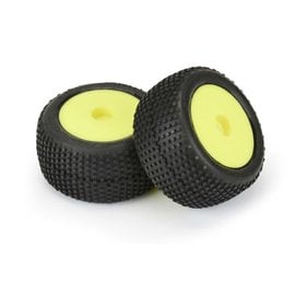 Proline Racing PRO10177-12  1/18 Yellow Hole Shot Mini 8mm Pre-Mounted Tires (2) Mini-T